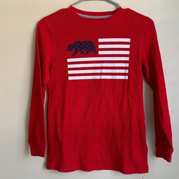 Old Navy American flag thermal long sleeve T-shirt size large (10/12) - Picture 1 of 3